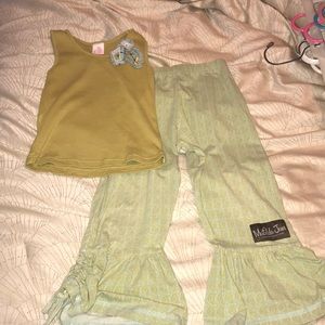 Matilda Jane gold and green tank with pants